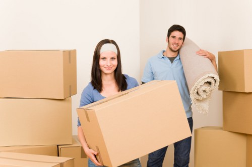 Careful unloading of household items at a Towerhill property
