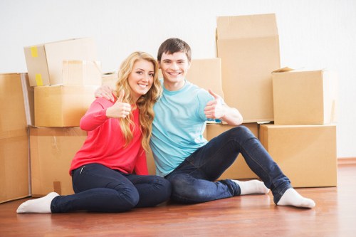 Moving team handling access and loading in central London